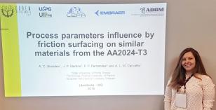 Estudante do 4º ano de Engenharia de Materiais da Universidade Estadual de Ponta Grossa (UEPG), Amanda Catarina Brandes, apresentou o trabalho “Process Parameters Influence by Friction Surfacing on Similar Materials from the AA 2024-T3”, no 25º Congresso Internacional de Engenharia Mecânica (COBEN 2019), no período de 20 a 25 de outubro, em Uberlândia (MG).