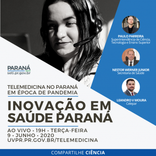 Painel virtual aborda Telemedicina no Paraná durante a pandemia