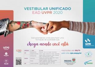 Inscrições para o Vestibular Unificado EaD UVPR 2020 encerra nesta quinta-feira