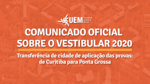 Após decreto, CVU-UEM transfere provas do Vestibular 2020 de Curitiba