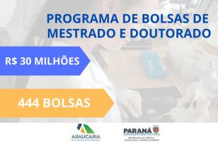 Estado destina mais de R$ 30 milhões para programa de bolsas de mestrado e doutorado